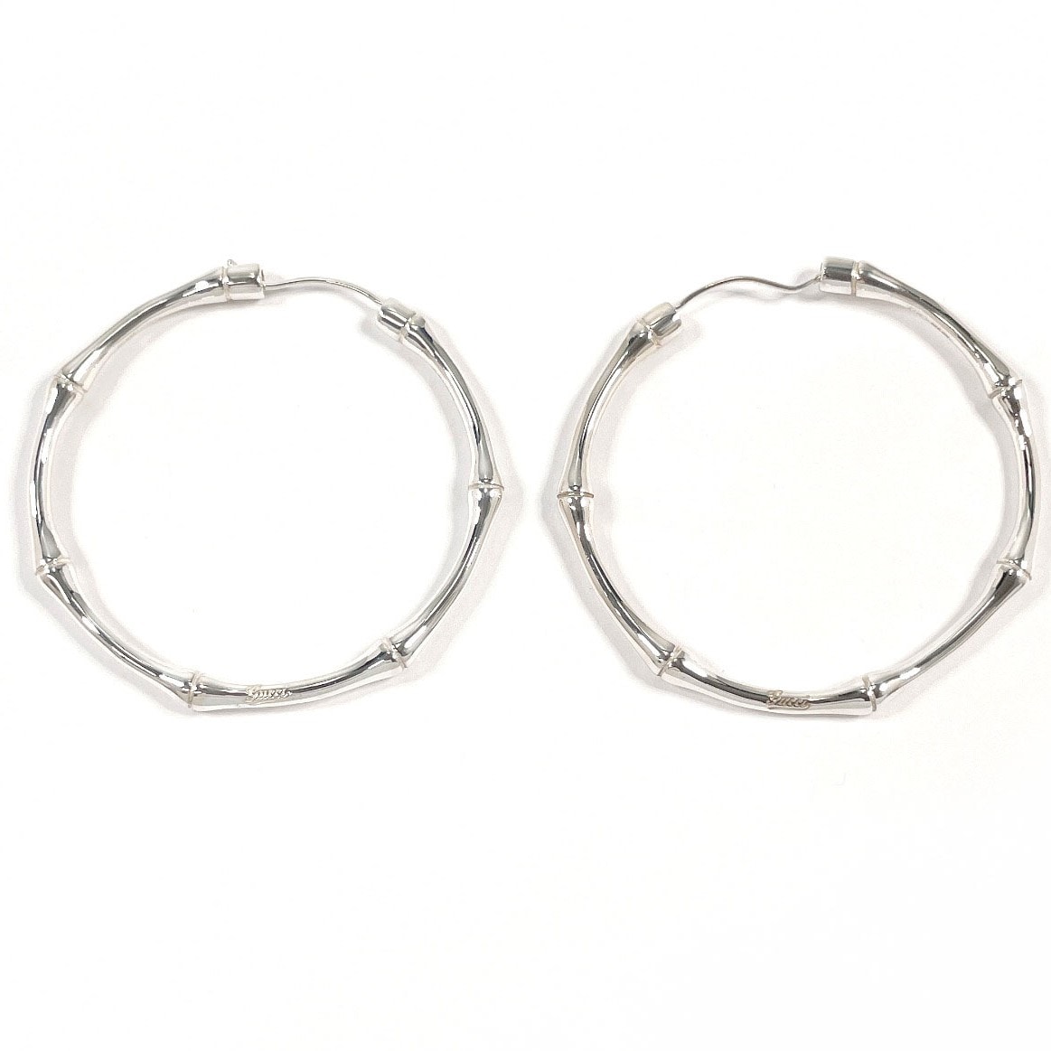 グッチ ピアス バンブー フープ シルバー