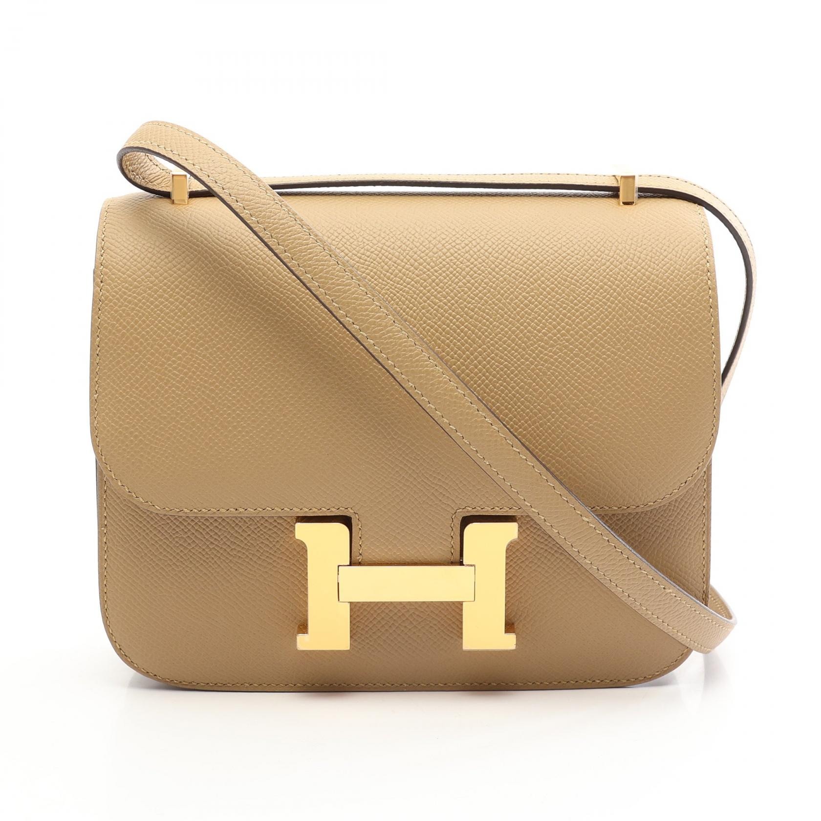 エルメス HERMES コンスタンス3 ミニ ショルダーバッグ バッグ レザー カーフ(牛革) ヴォーエプソン ヴォーエプソン プシエール K刻印(2025年製造) レディース ベージュ系 【中古】