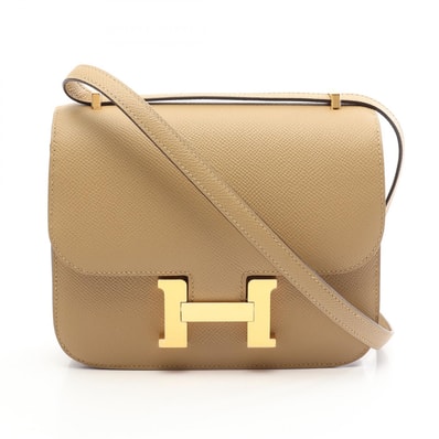 エルメス HERMES コンスタンス3 ミニ ショルダーバッグ バッグ レザー カーフ(牛革) ヴォーエプソン ヴォーエプソン プシエール K刻印(2025年製造) レディース ベージュ系 【中古】