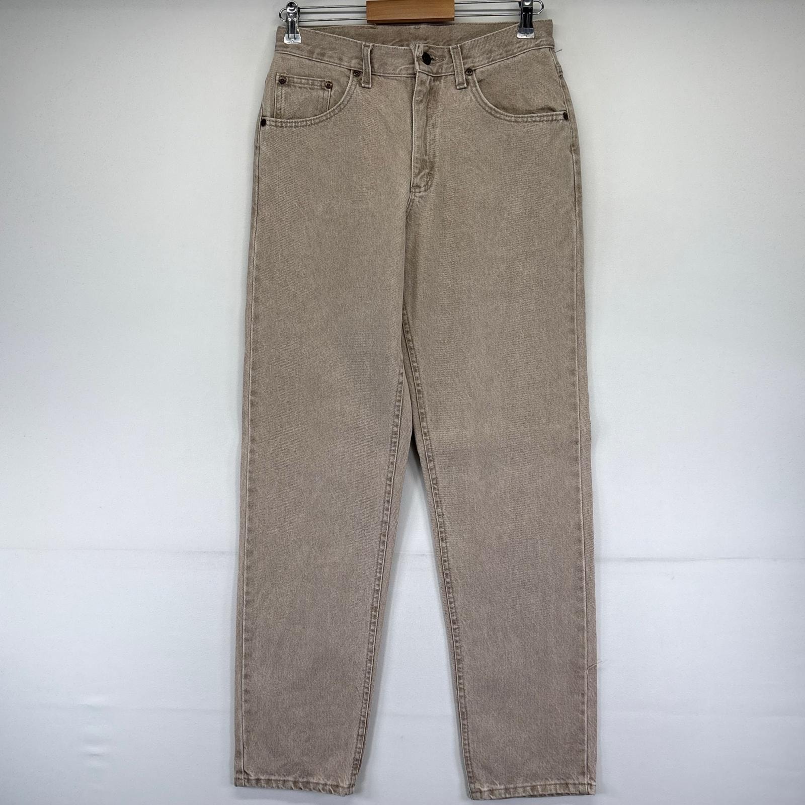 古着 90's/90年代 リー Lee USA製 デニム パンツ ストレート 5ポケット ジーパン レザーパッチ w31 L32  ベージュ系 メンズ