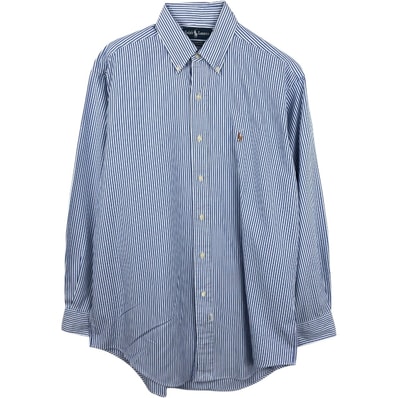 古着 ラルフローレン Ralph Lauren YARMOUTH 長袖 ボタンダウンストライプシャツ メンズM相当/eaa661291