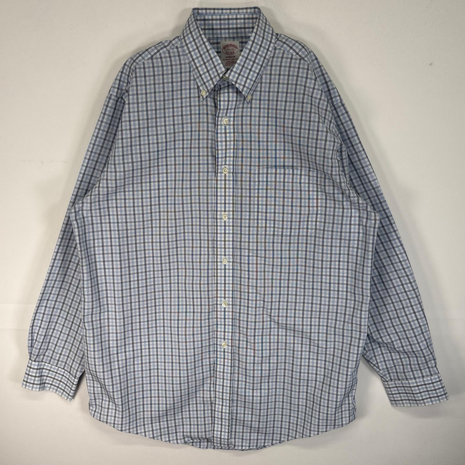 古着 ブルックスブラザーズ Brooks Brothers 長袖シャツ チェック 胸ポケ MADISON M ブルー系 マルチカラー メンズ