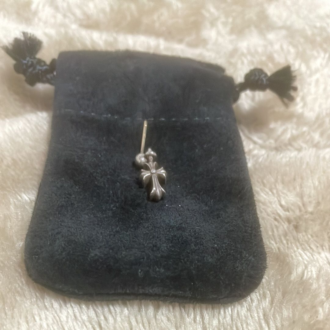 Chrome Hearts Drop Stack CH Cross Earrings "Silver"