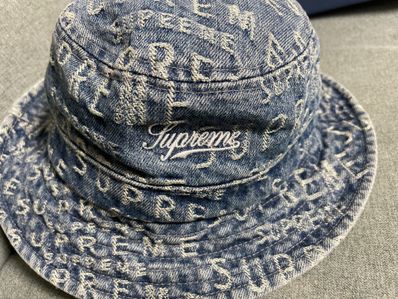 Supreme Warp Jacquard Logos Denim Crusher "Blue"