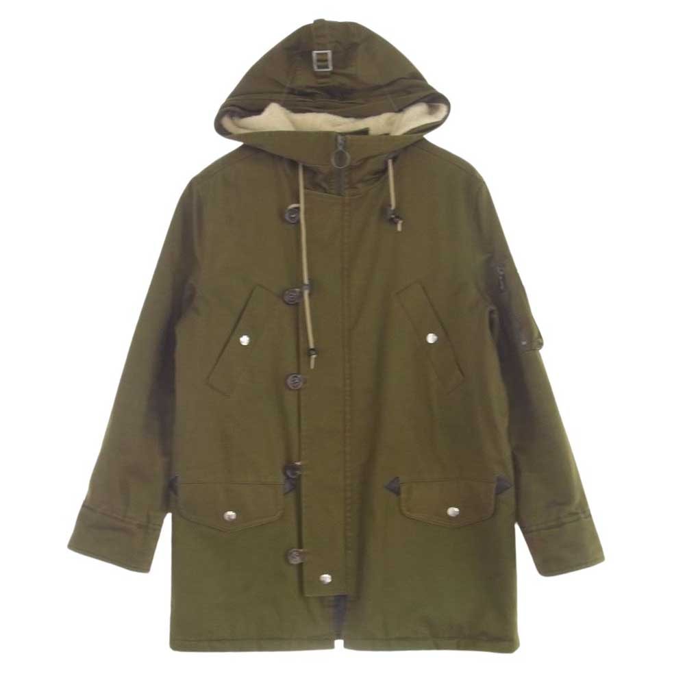 A.P.C. アーペーセー ジャケット 1AC0031-H02031-12H N-3Bタイプ ファーフード付き モッズコート カーキ系 XS【中古】