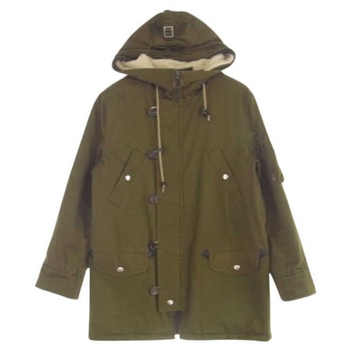 A.P.C. アーペーセー ジャケット 1AC0031-H02031-12H N-3Bタイプ ファーフード付き モッズコート カーキ系 XS【中古】