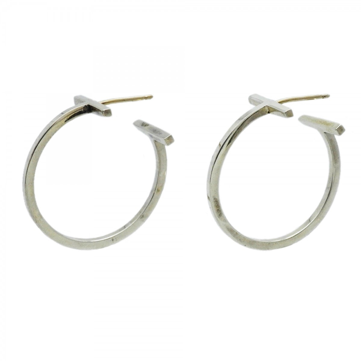 【6jcb0698-k】ティファニー ピアス Tワイヤー フープ シルバー925【中古】レディース