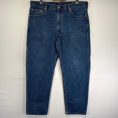 古着 リーバイス Levi's パンツ デニム 5ポケット ジーンズ テーパード バギー ジップ 大きいサイズ w40 L32 ブルー系 メンズ