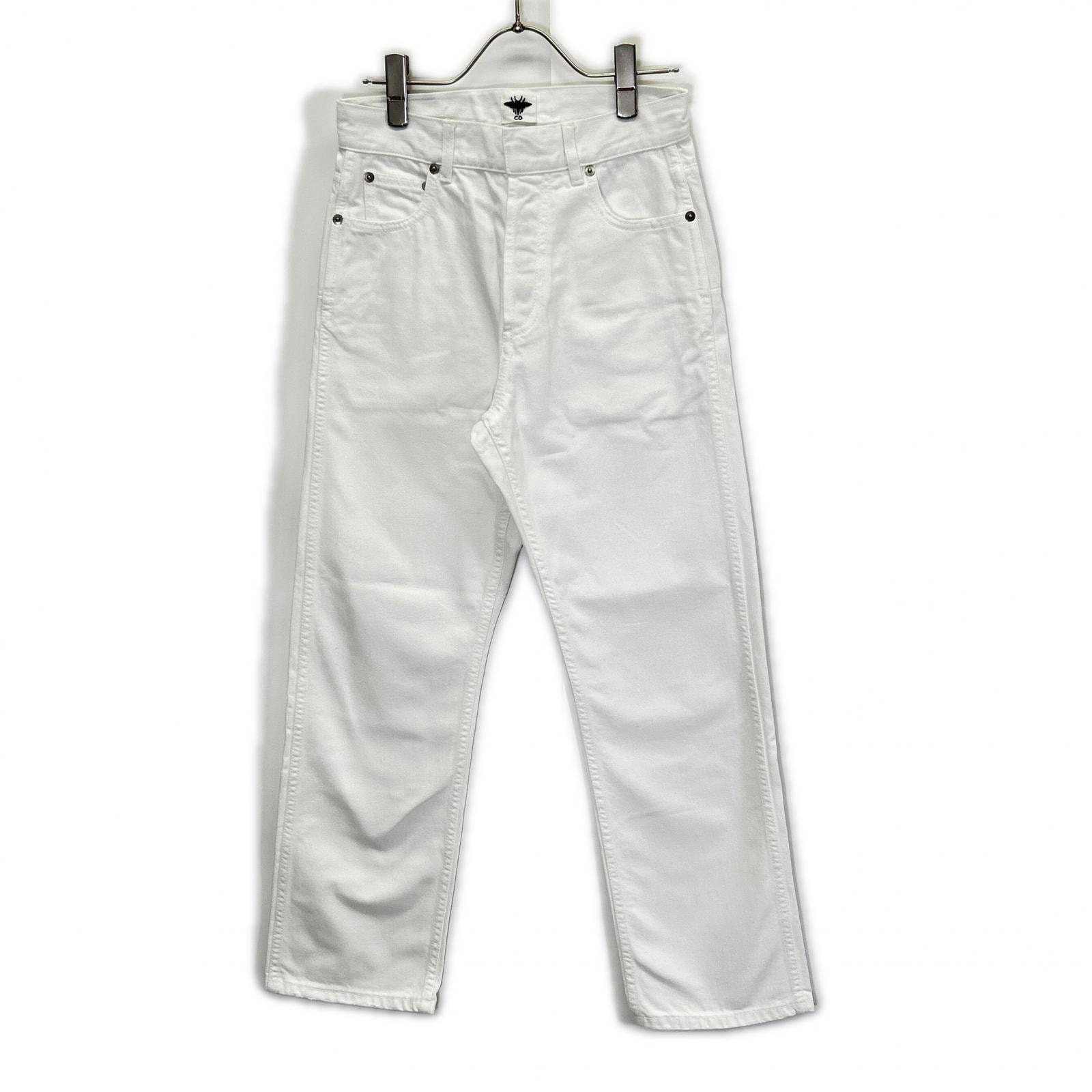 クリスチャンディオール ホワイト BEEタグ ダメージ加工 デニムパンツ 36