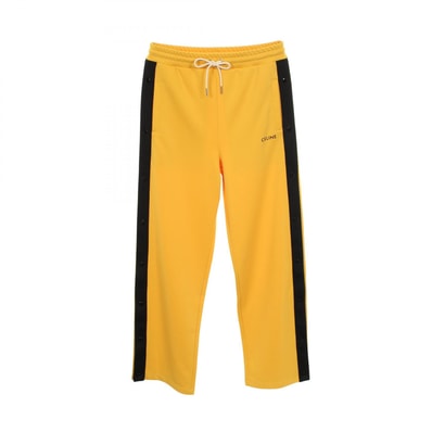 セリーヌ CELINE サイドボタン パンツ 衣料品 ボトムス ポリエステル メンズ イエロー系 / ブラック系 【中古】