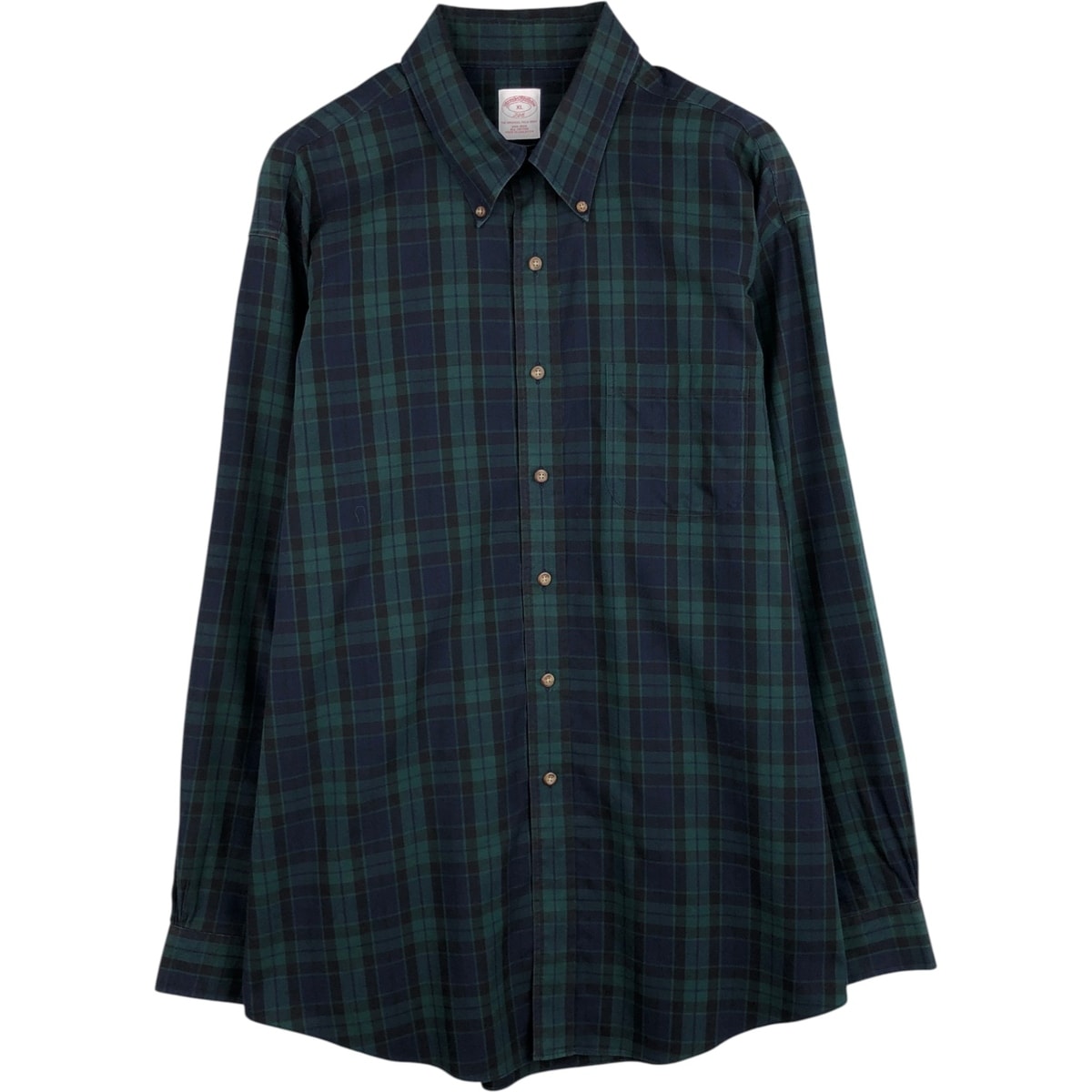古着 ブルックスブラザーズ Brooks Brothers 346 ブラックウォッチチェック 長袖 ボタンダウンチェックシャツ メンズXL相当/eaa625156