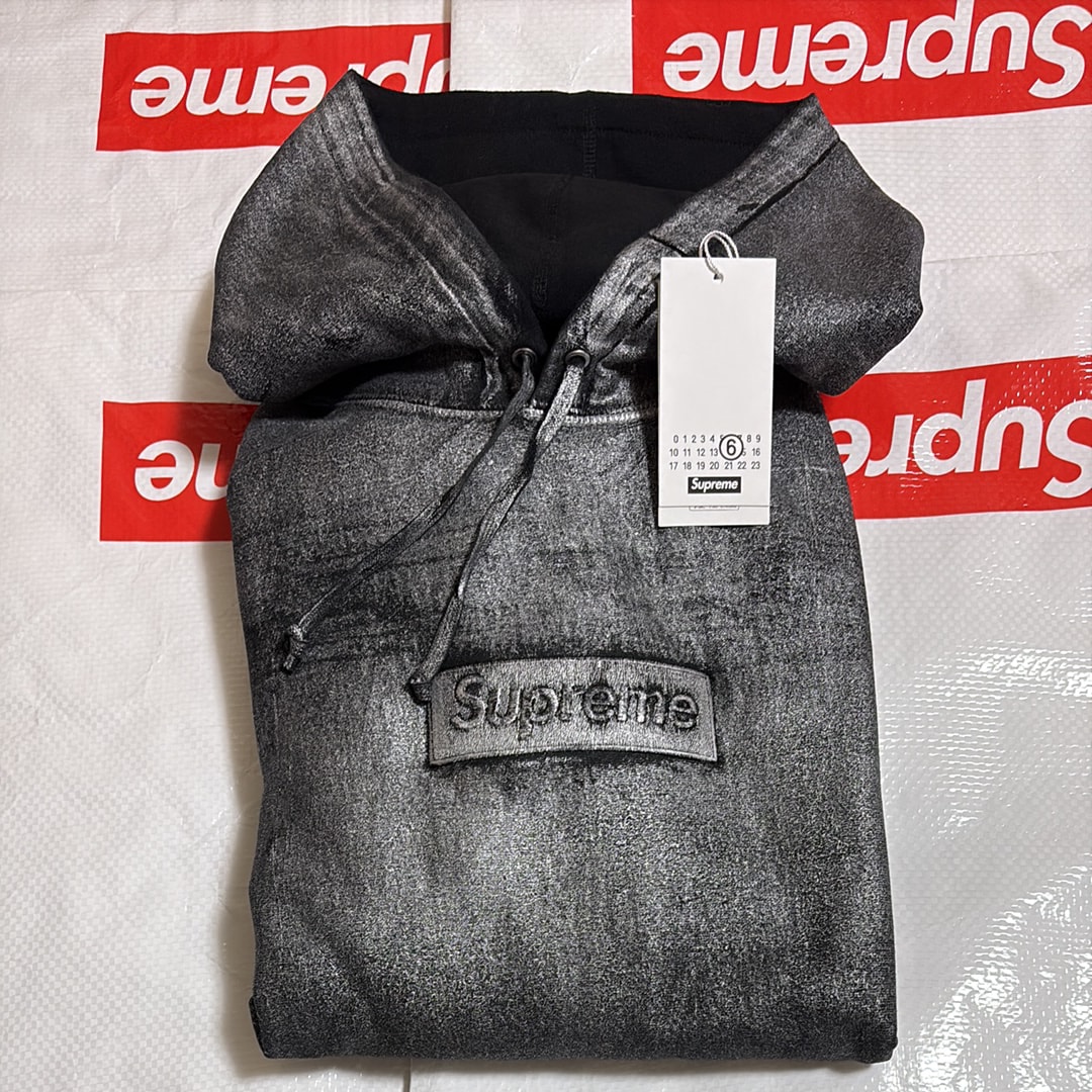 Supreme x MM6 Maison Margiela Foil Box Logo Hooded Sweatshirt "Black"