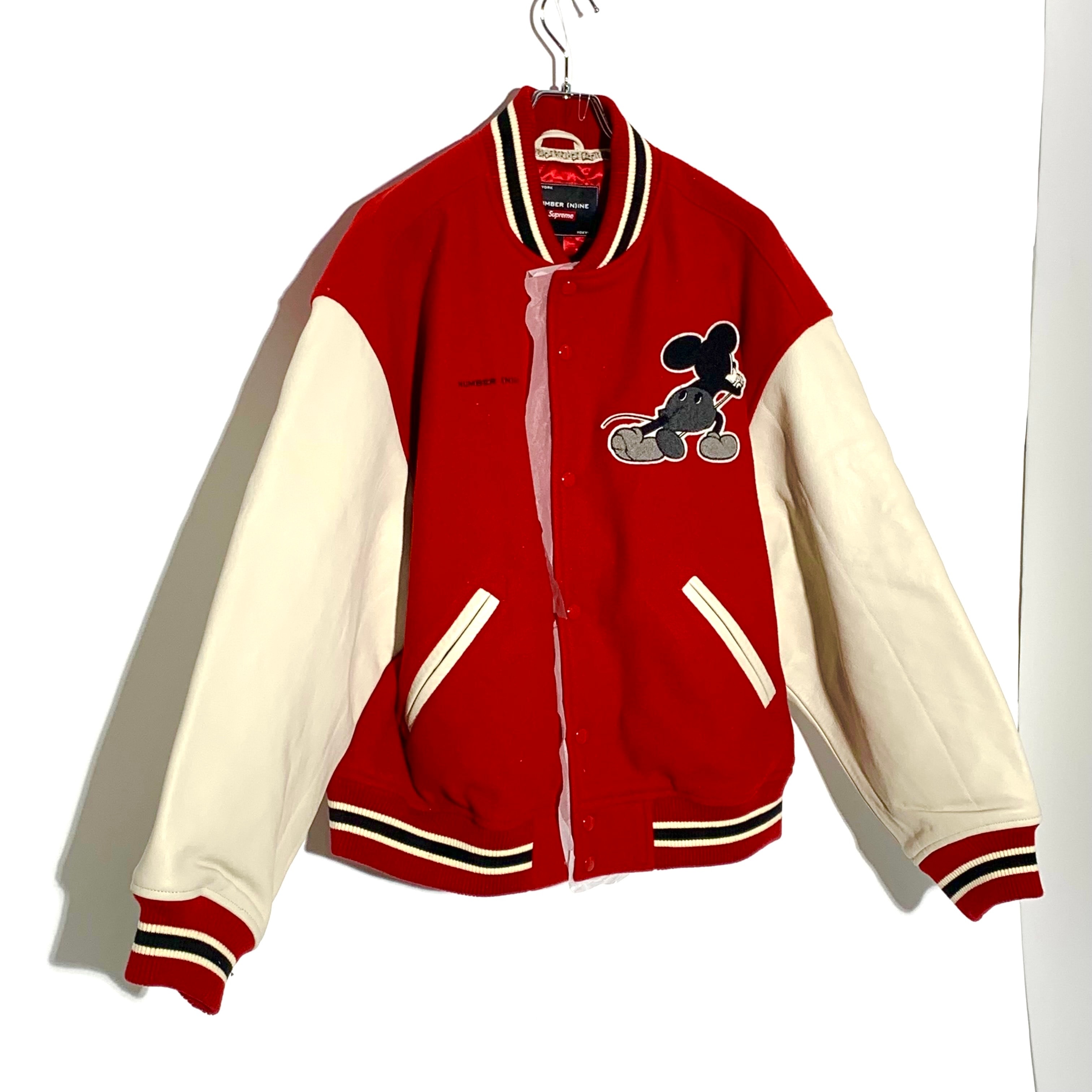 Supreme x Number (N)ine x Mickey Mouse Varsity Jacket "Red"