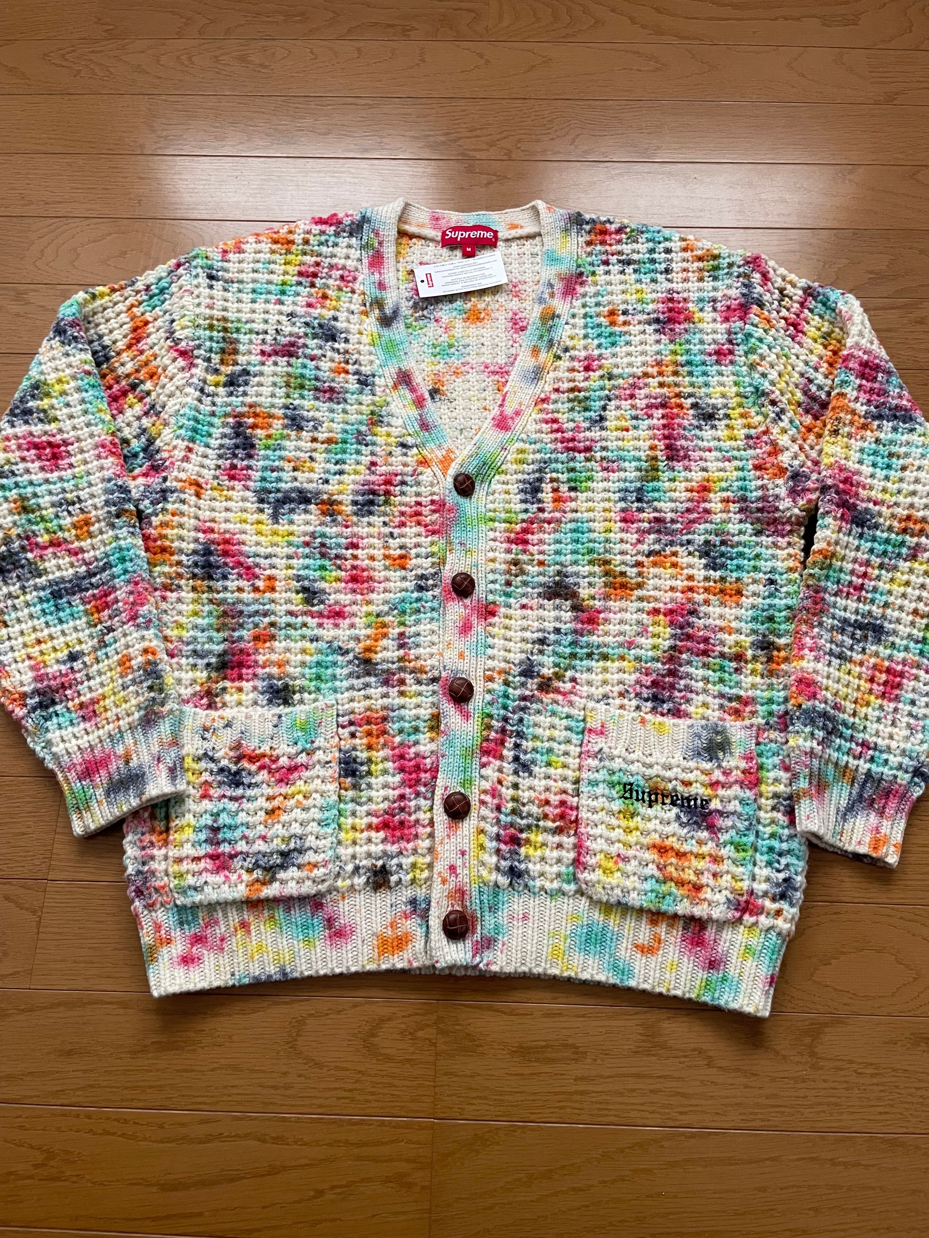 Supreme Waffle Knit Cardigan "Tie Dye"