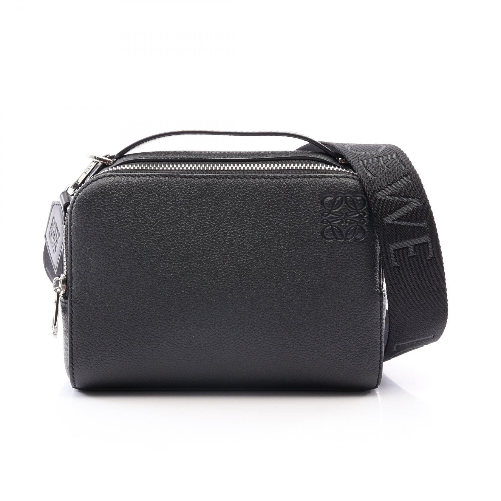 ロエベ LOEWE クロスボディ カメラバッグ ミニ 2WAY ハンドバッグ バッグ レザー メンズ ブラック系 C660R41X01 【中古】