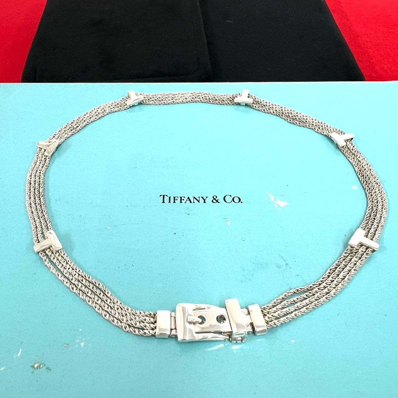 TIFFANY&Co. ティファニー Tロープ 4連 チェーン ネックレス シルバー925 ネックレス シルバー
 74682