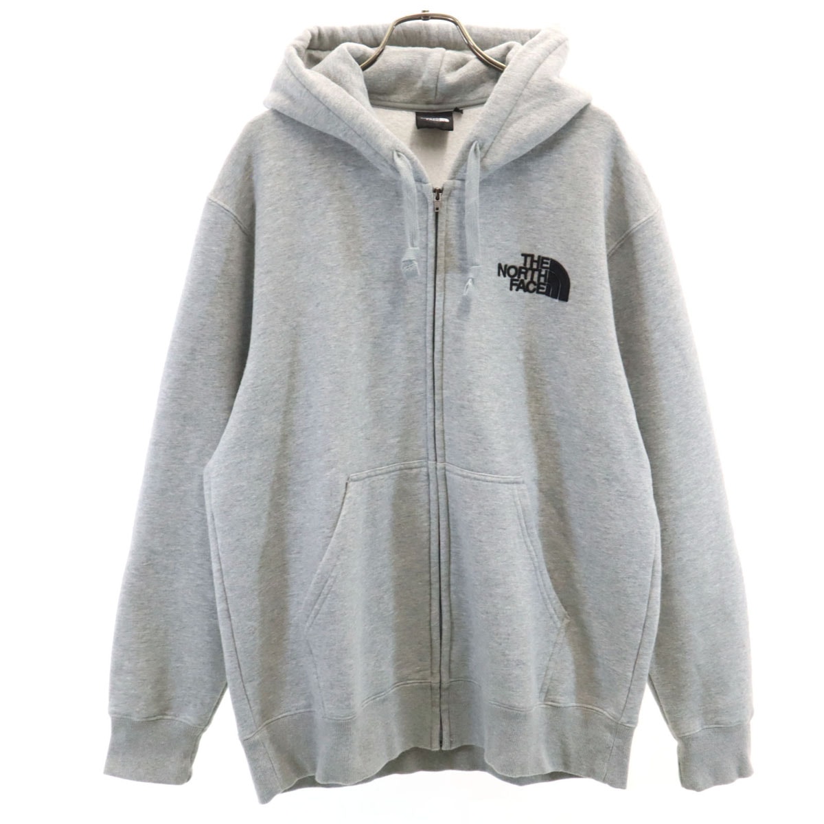 THE NORTH FACE ノースフェイス 長袖 スウェット ジップパーカー L グレー NT61901A アウトドア 裏起毛