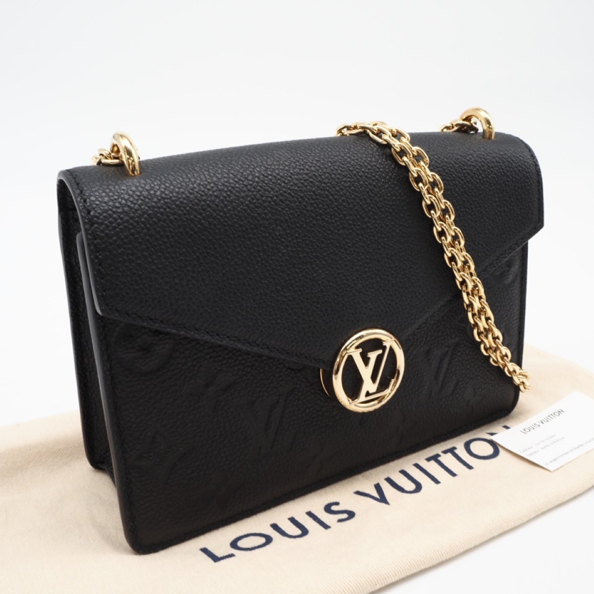 美品 LOUIS VUITTON ルイ・ヴィトン モノグラム アンプラント ウォレット オン チェーン ロージー M13569 ショルダーバッグ ブラック グレインカーフレザー レディース