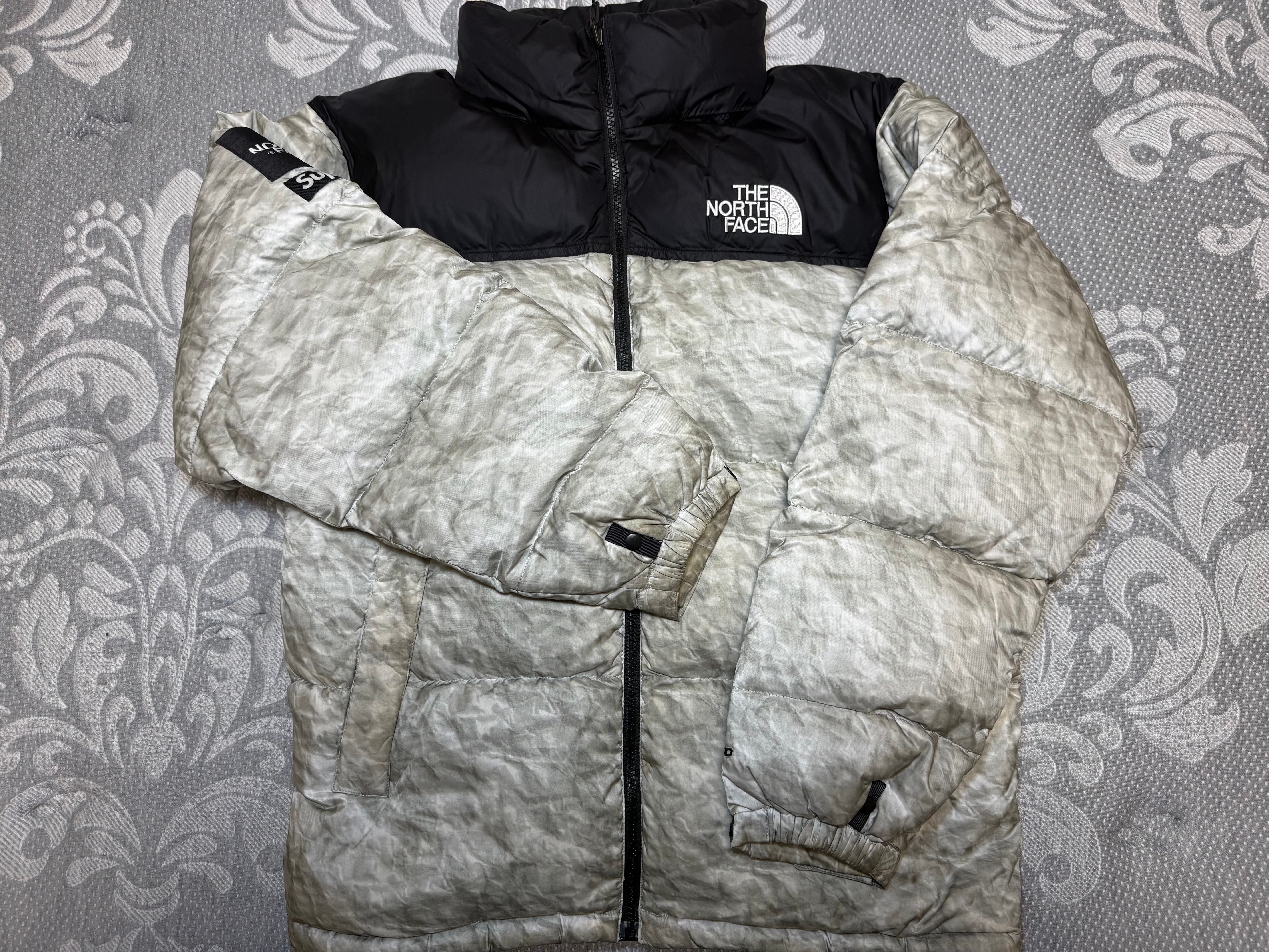 Supreme x The North Face Nuptse Jacket "White Paper Print"