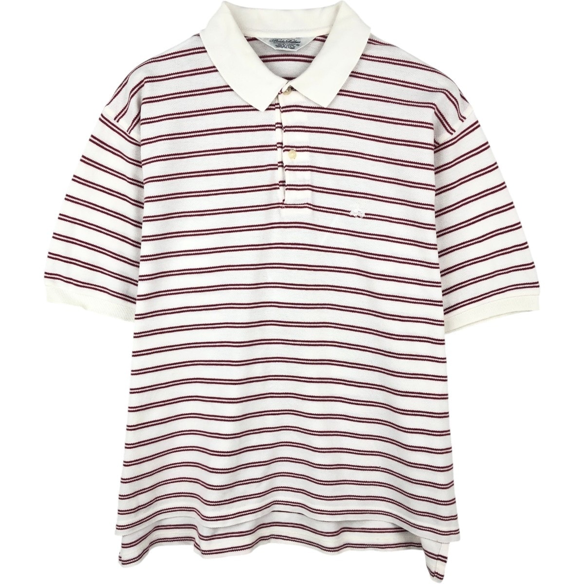 古着 ~90年代 ブルックスブラザーズ Brooks Brothers Golden Fleece 半袖 ボーダー ポロシャツ USA製 メンズS相当 ヴィンテージ/eaa623019