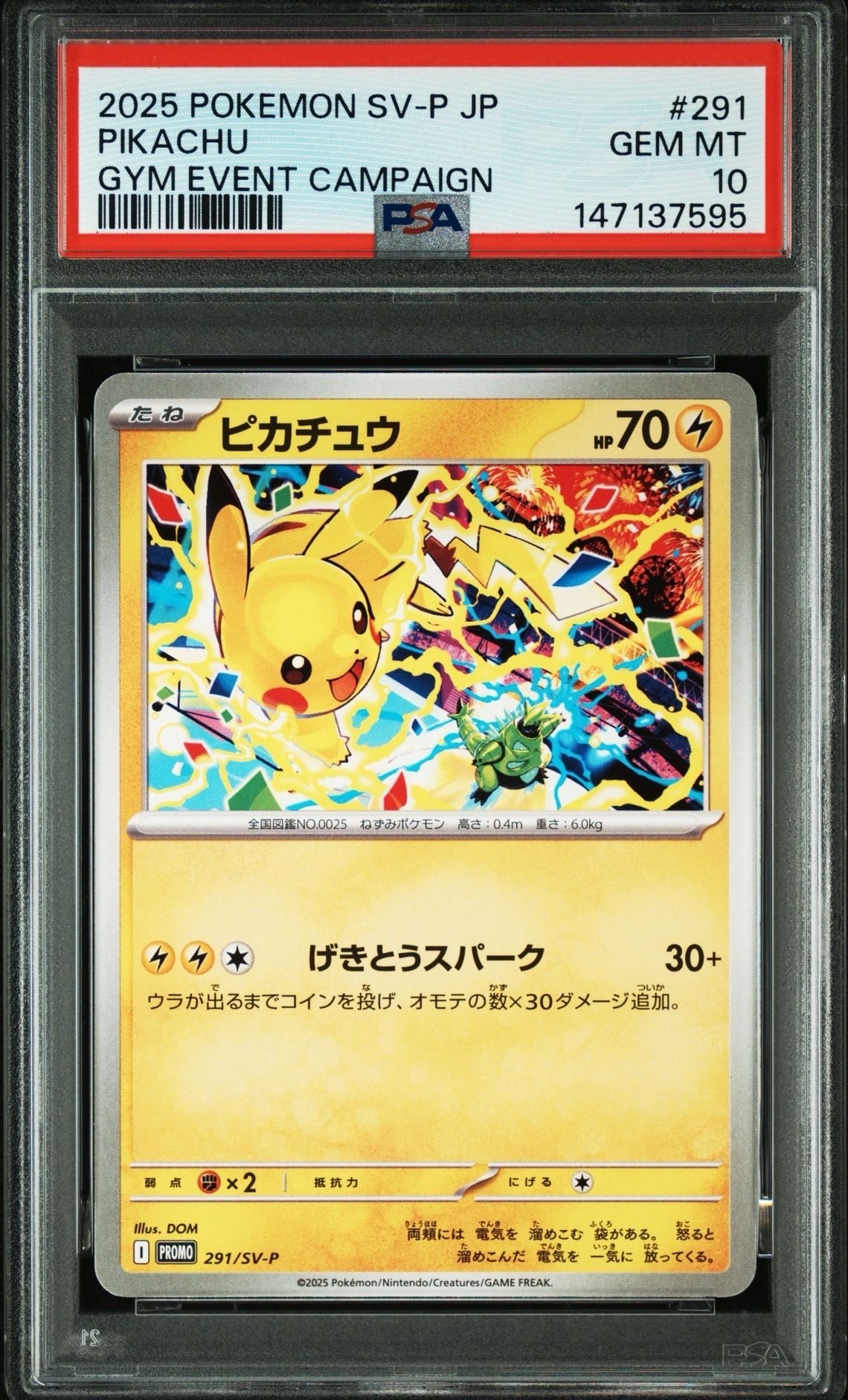 PSA10】ピカチュウ P [SV-P 291](プロモーションカード「SV-P」) 1枚の