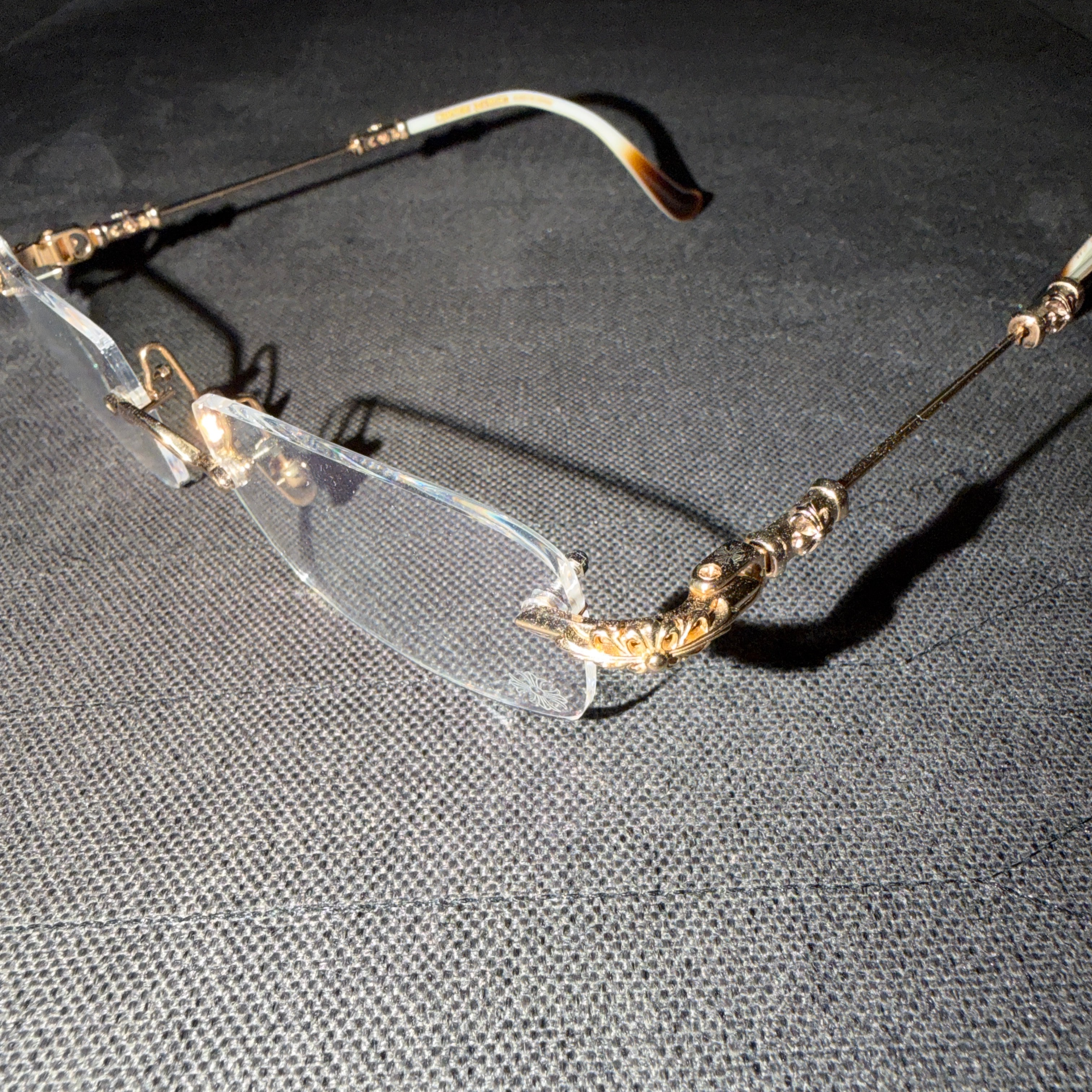 Chrome Hearts PILLS III 55 Floral Square "Gold/Black/Plastic"