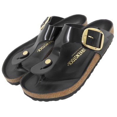 ビルケンシュトック 美品 Gizeh Big Buckle / ギゼ ビッグバックルサンダル シューズ メンズ 黒 ブラック 39 39