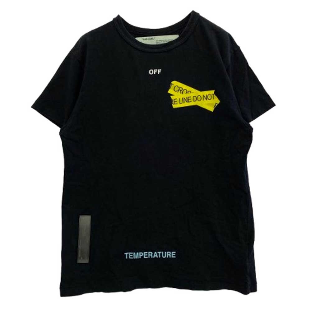OFF-WHITE オフホワイト Tシャツ OMAA002S181850061060 FIRETAPE S/S TEE テープロゴ アロー 半袖 Tシャツ ブラック系 XXS【中古】