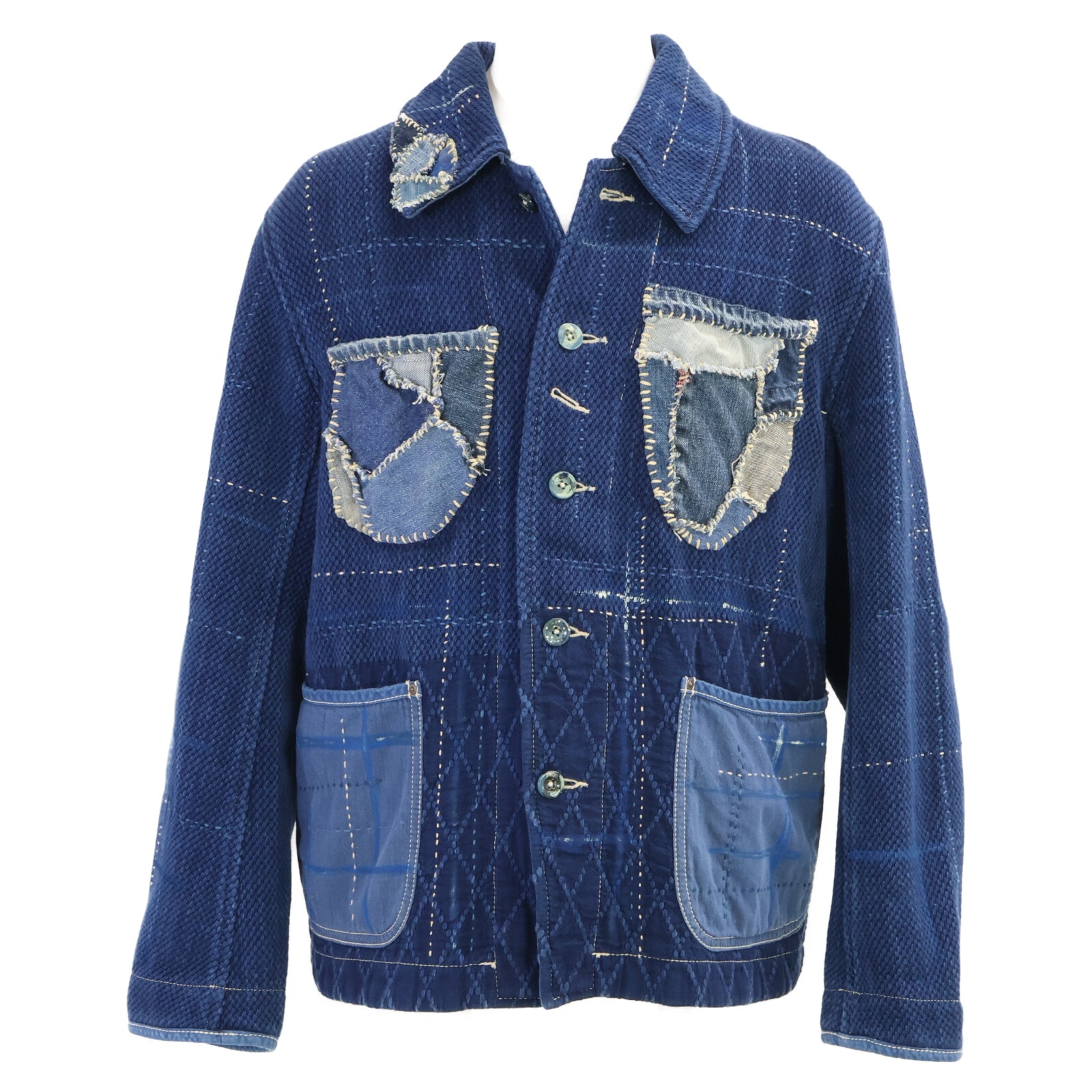 ポータークラシック 【美品】PC KENDOxPC SASHIKO BLUE FRENCH JACKET CUSTOM イベント限定 カスタム品 ジャケット L