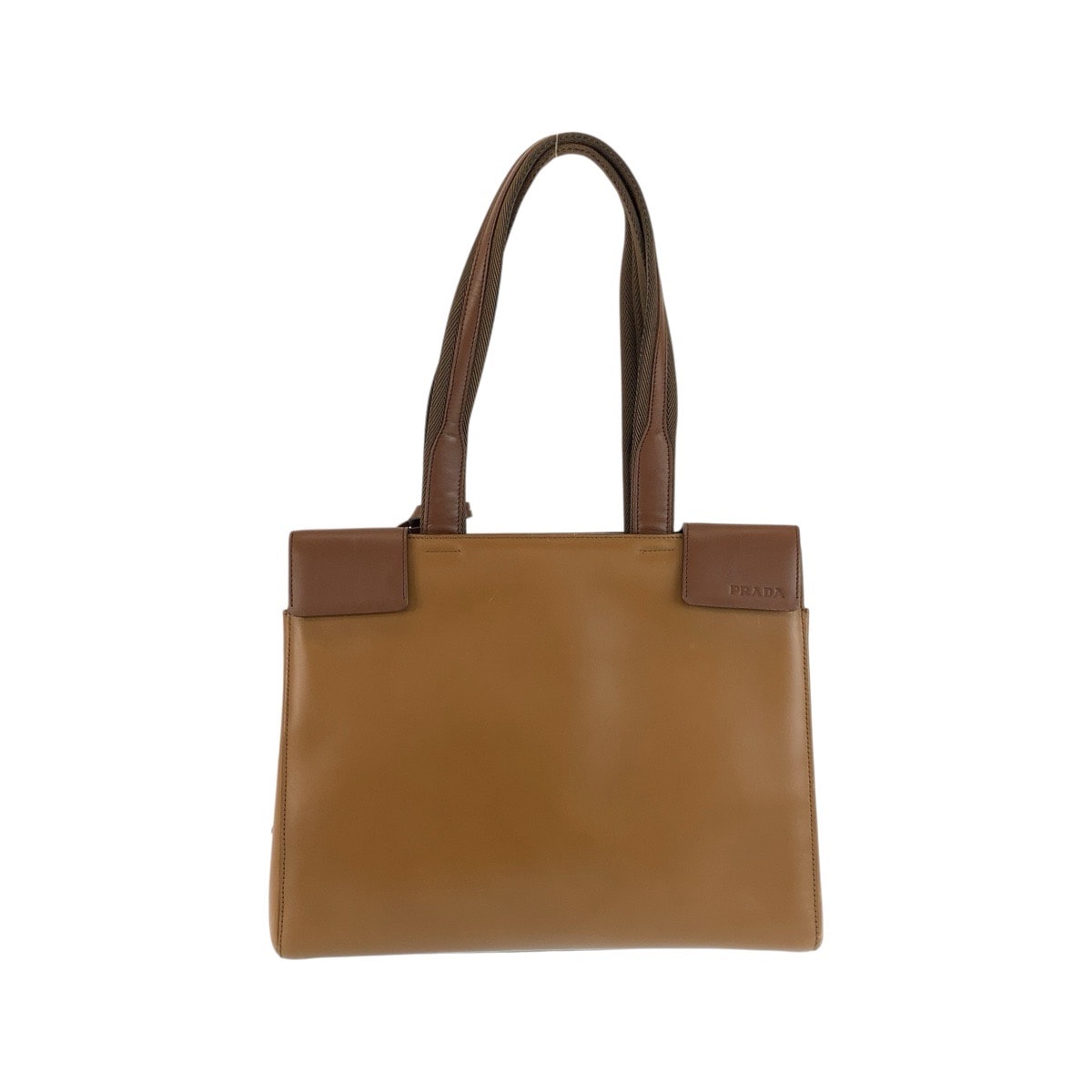 美品 PRADA プラダ ヴィンテージ ブラウン キャメル シルバー金具 レザー トートバッグ ショルダーバッグ 604645 【中古】