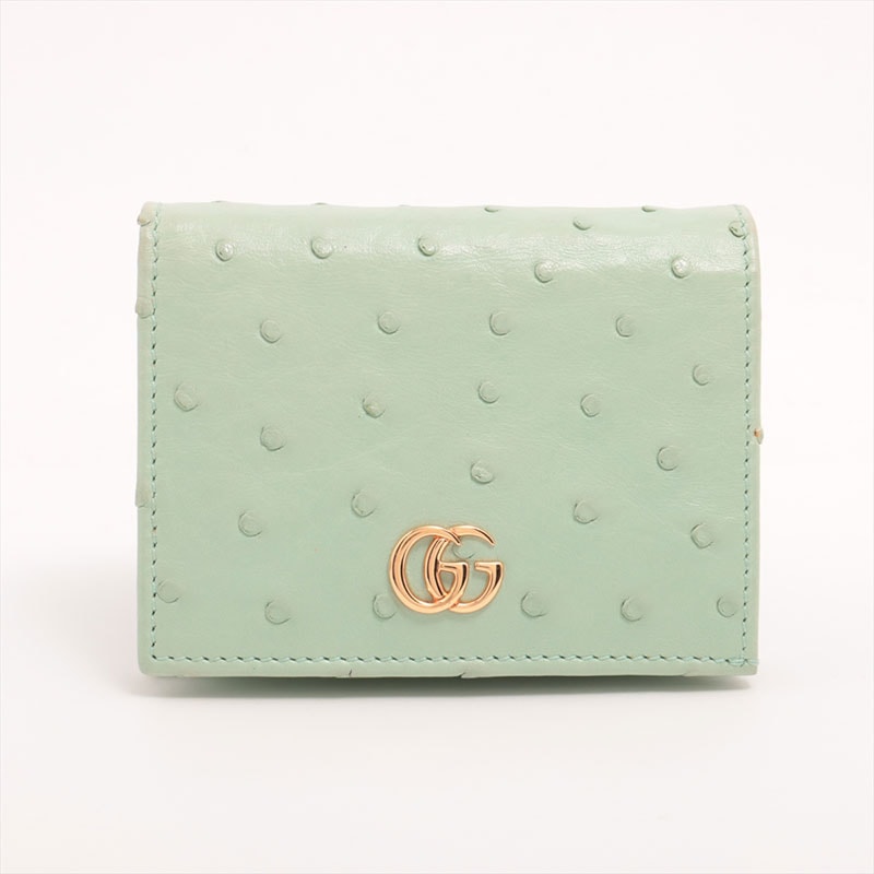 グッチ GUCCI オーストリッチ オフィディア 二つ折り財布【中古】