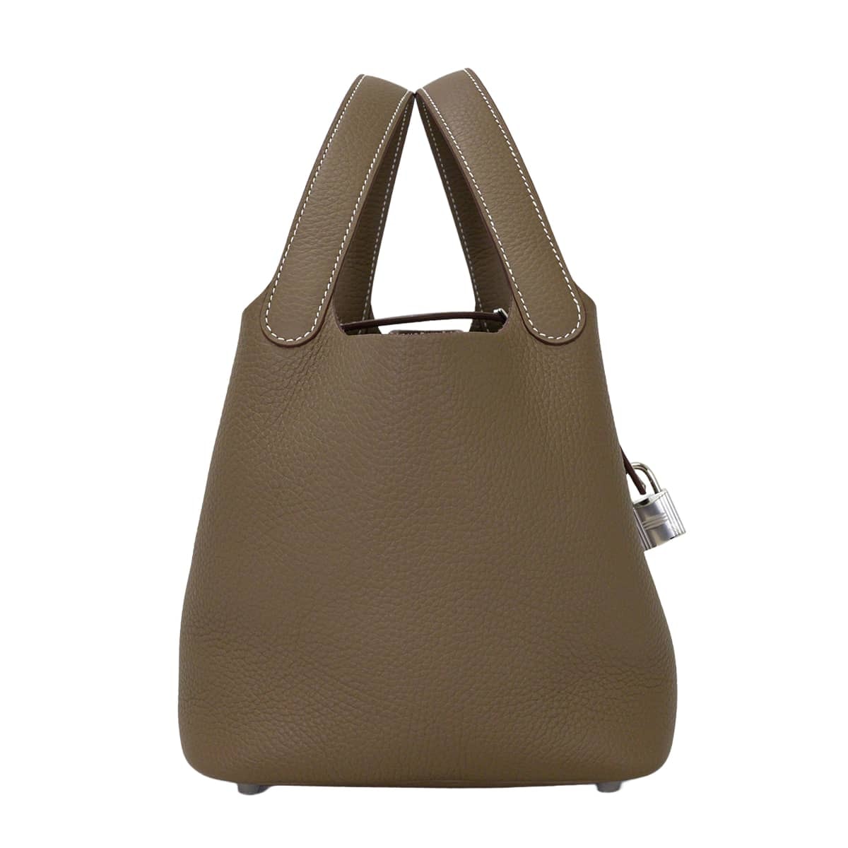 HERMES エルメス ハンドバッグ ピコタンロック 18 PM エトープ (エトゥープ) トリヨンクレマンス シルバー金具 G刻印 新品