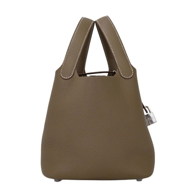 HERMES エルメス ハンドバッグ ピコタンロック 18 PM エトープ (エトゥープ) トリヨンクレマンス シルバー金具 G刻印 新品