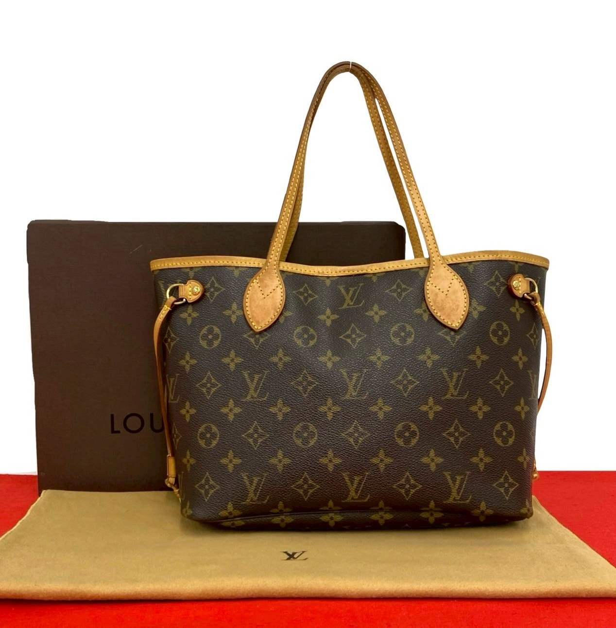 LOUIS VUITTON ルイヴィトン ネヴァーフルPM モノグラム PVC レザー トートバッグ ブラウン
 53987