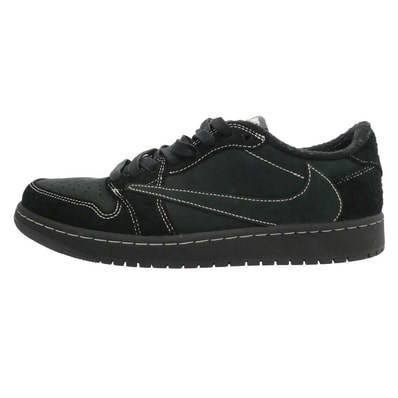 NIKE ナイキ DM7866-001 × Travis Scott Air Jordan 1 Low OG SP Black AJ1【フェイクバスター鑑定済み】トラヴィススコット エアジョーダン ロー ブラック ファントム スニーカー 【中古】