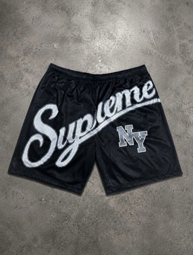 Supreme Big Script Mesh Short "Black"