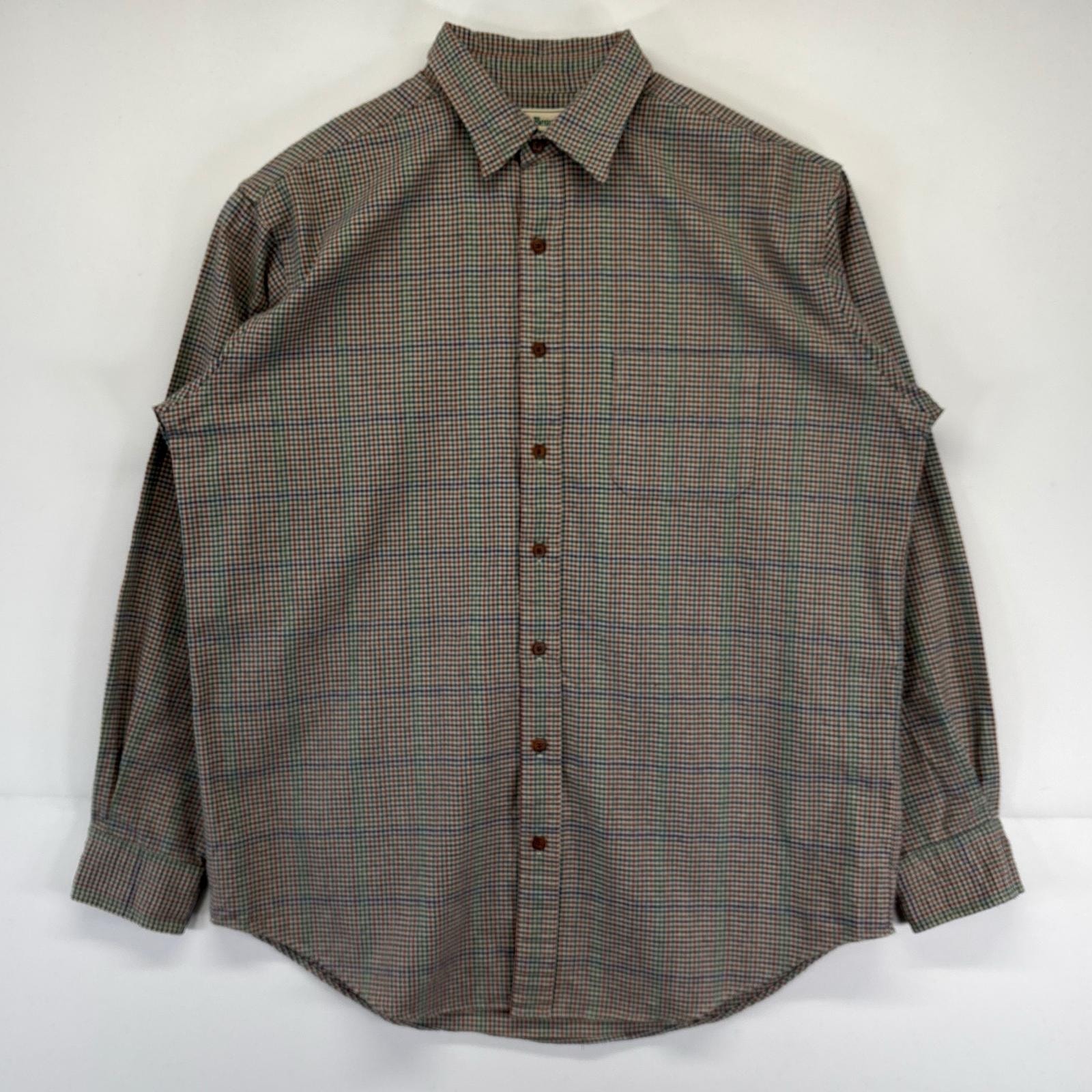 古着 エルエルビーン L.L.Bean 長袖シャツ チェック柄 千鳥柄 胸ポケット アウトドア チェック柄 L マルチカラー メンズ
