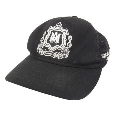 AMIRI アミリ 25AW AMHATR1037 MA CREST TRUCKER HAT エムエー クレスト トラッカーハット キャップ 帽子 ブラック系【中古】