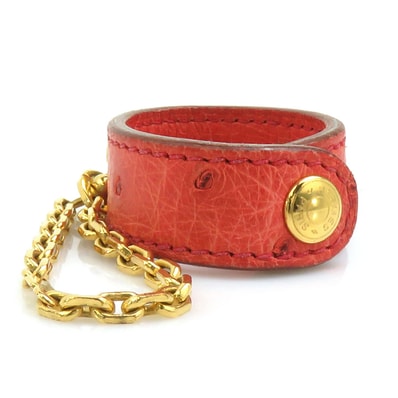 エルメス HERMES グローブホルダー オーストリッチ ピンク ゴールド レディース【中古】 h30991g