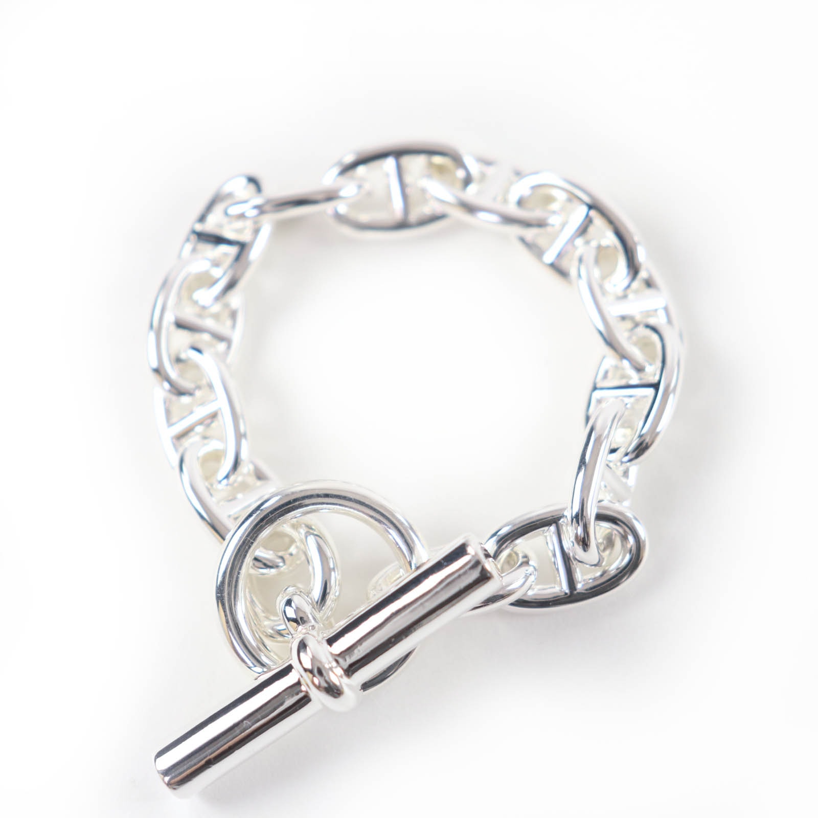 極美品 エルメス ブレスレット シェーヌダンクルMM シルバー レディース