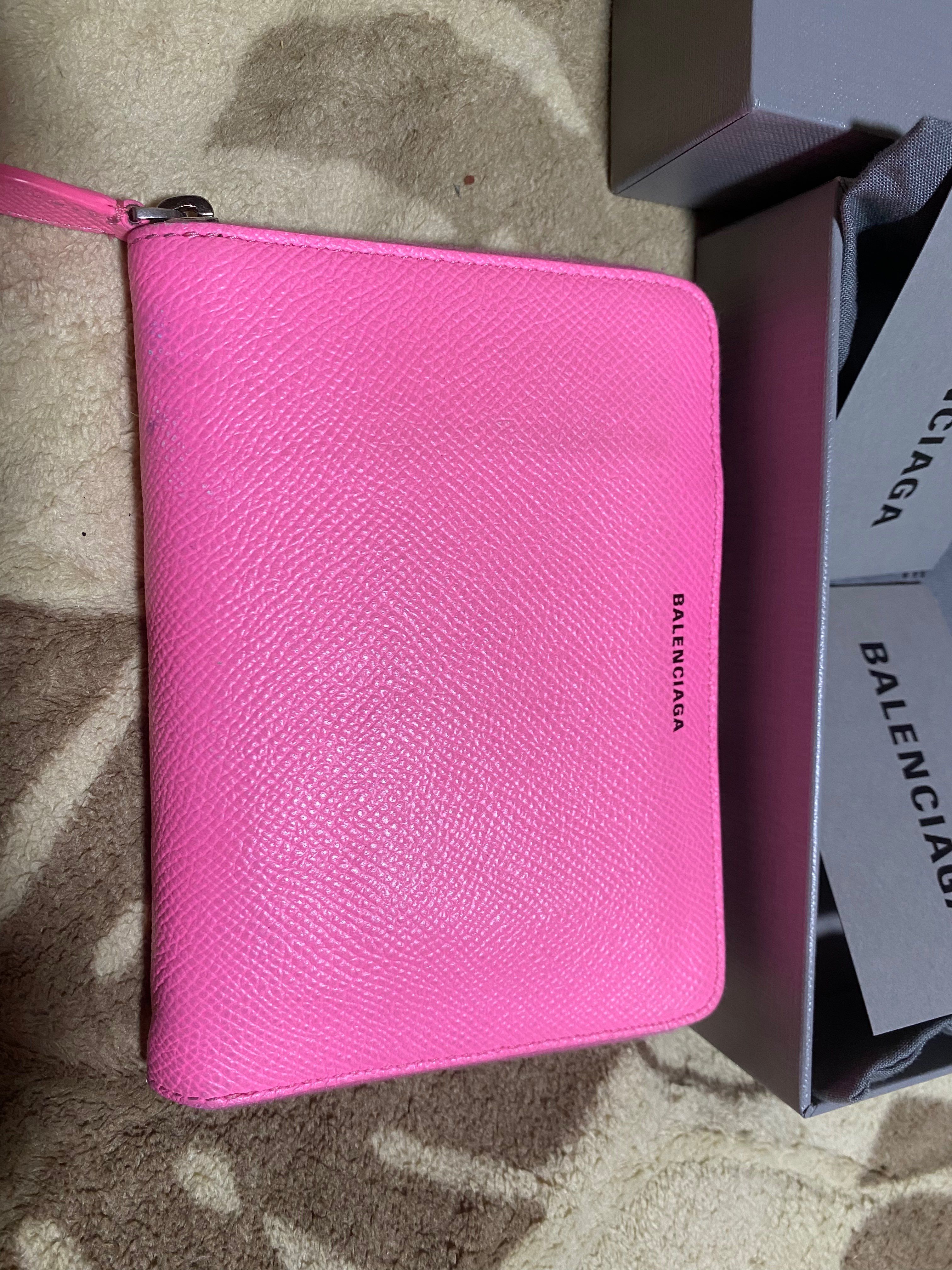 BALENCIAGA Leather Zip Around Wallet "Pink"