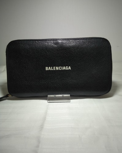 BALENCIAGA Cash Continental Wallet Grained Calfskin "Black"