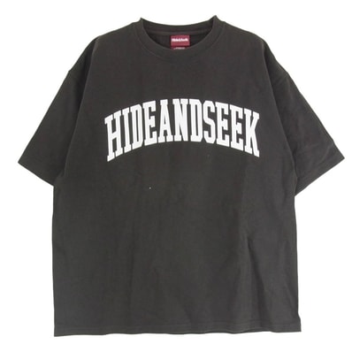 HideandSeek ハイドアンドシーク Tシャツ フロント アーチロゴ プリント ショートスリーブ Tシャツ 半袖カットソー チャコール系 L【中古】