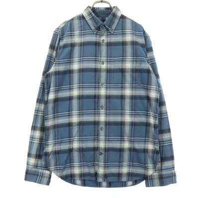 GAP ギャップ チェック柄 長袖 ボタンダウン コットンシャツ M ブルー系