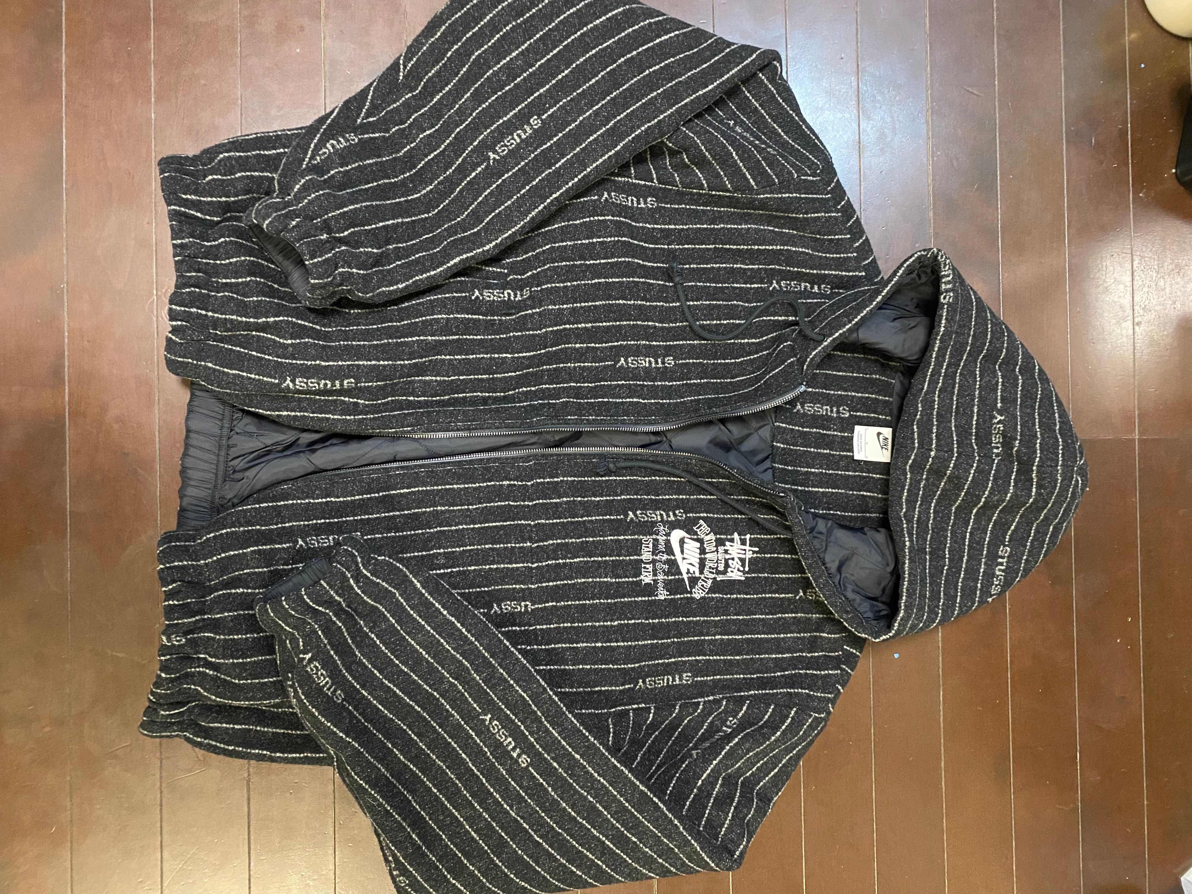 Stussy x Nike Striped Wool Jacket "Black"