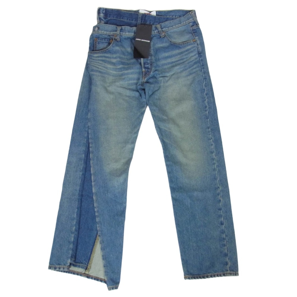 JUNYA WATANABE COMME des GARCONS MAN ジュンヤワタナベコムデギャルソンマン デニムパンツ 25SS JO-P201 Wネーム アシンメトリー 綿デニムパンツ インディゴブルー系 S【極上美品】【中古】