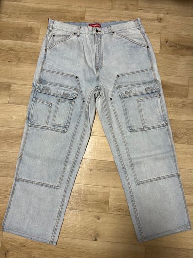 Supreme Double Knee Denim Utility Pant "Washed Blue"
