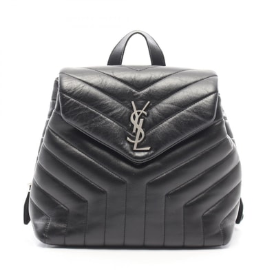 サンローランパリ SAINT LAURENT PARIS ルル リュックサック バックパック バッグ レザー レディース ブラック系 487220 【中古】