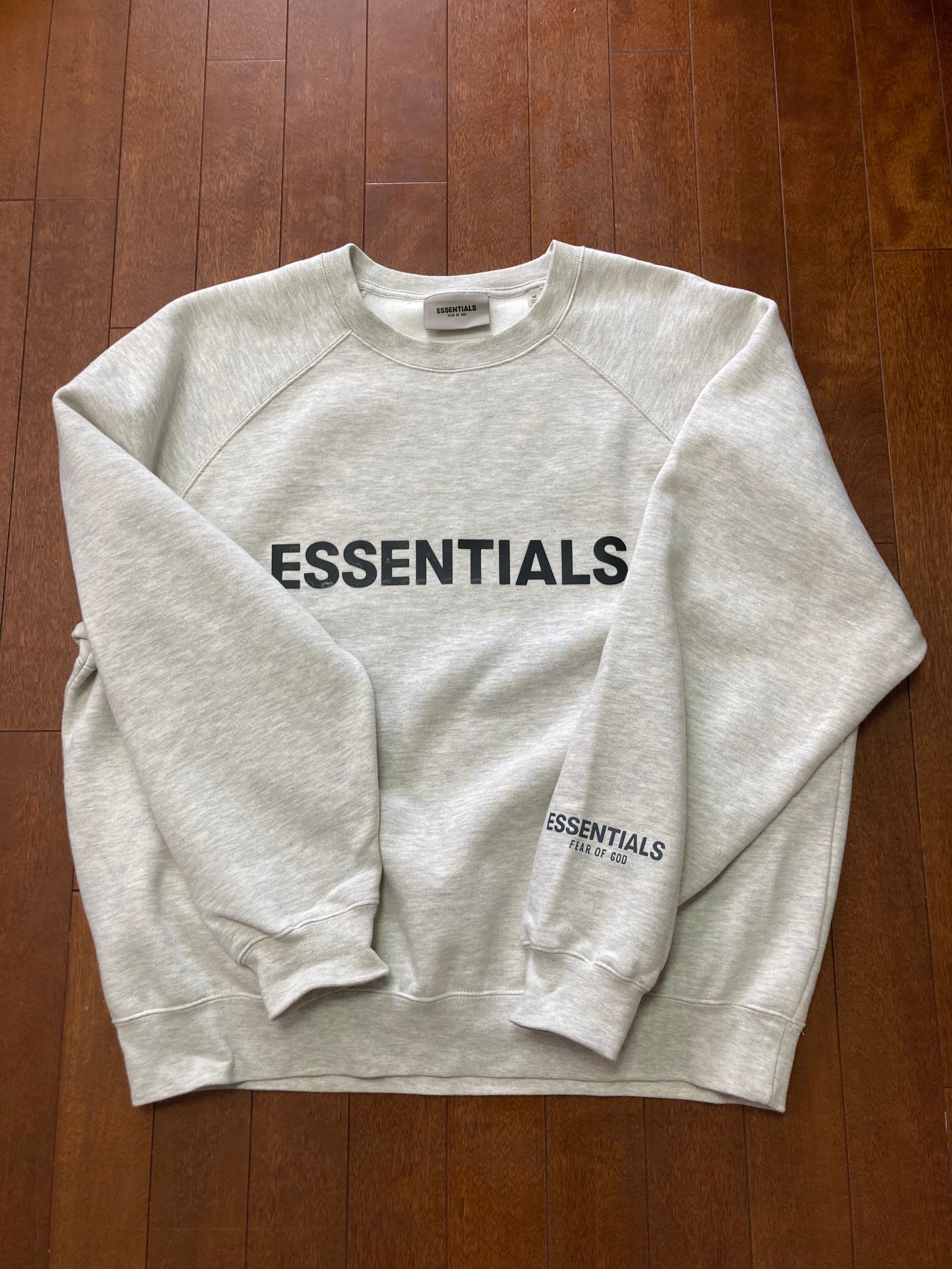 FEAR OF GOD ESSENTIALS 3D Silicon Applique Crewneck "Oatmeal Heather"