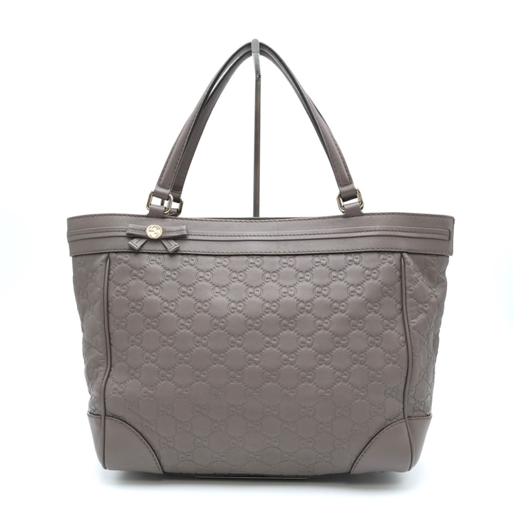 GUCCI(グッチ)メイフェア グッチシマ トートバッグ ハンドバッグ GG型押し レザー ブラウン系 ゴールド金具 257061 レディース【中古】